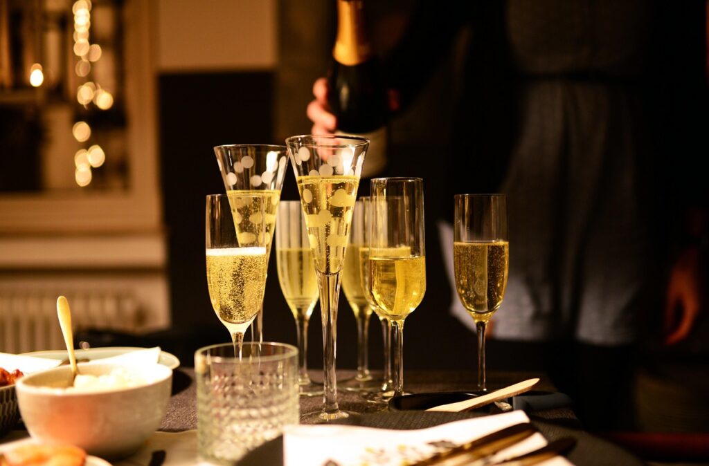 Glazen champagne