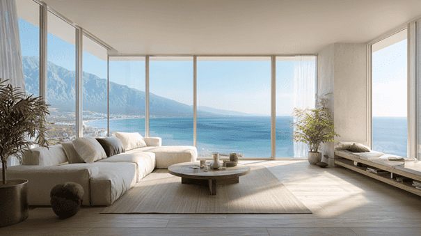 Een van de mooste penthouses ter wereld waar je uitkijkt op de prachtige kustlijn met kraakhelder water